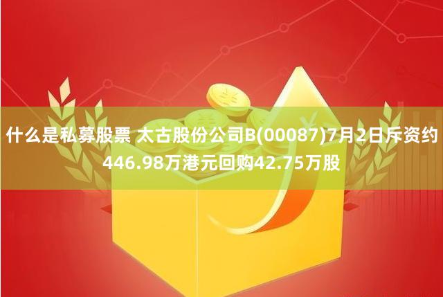 什么是私募股票 太古股份公司B(00087)7月2日斥资约446.98万港元回购42.75万股